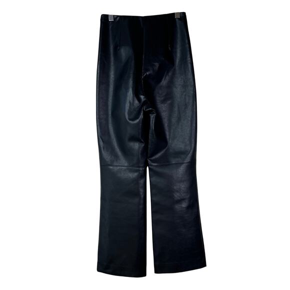 Aritzia Wilfred Porto Faux Leather Kick Flare Pants High Rise Black 00 Flat - Picture 3 of 9